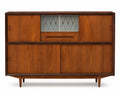 Mid Century Modern Credenza Scandinavian Highboard Sliding Door Cabinet