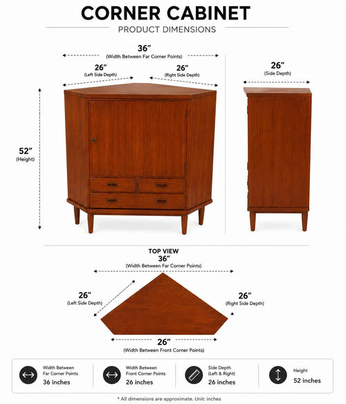 Vintage Danish Teak Corner Cabinet | Mid-Century Modern Armoire with Drawers