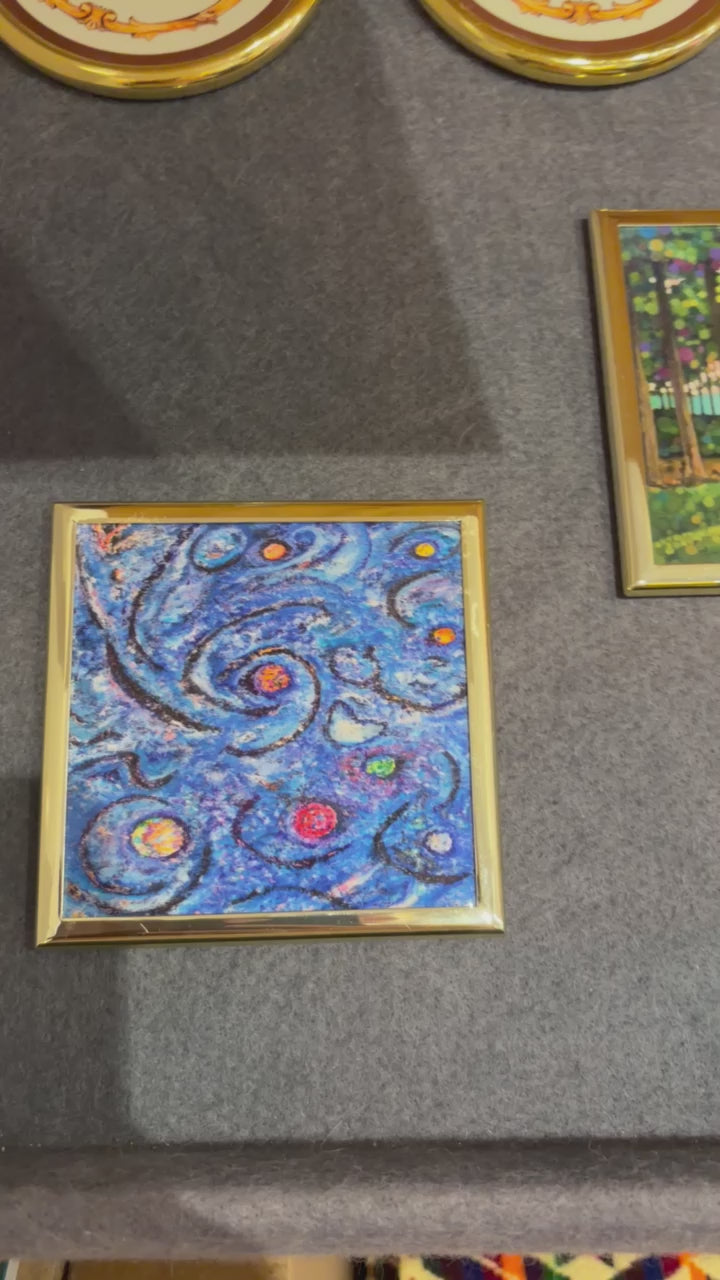 Bruce Mishell Art Coaster Set – 4 Ceramic Brass-Trim Coasters in Gift Box (Copy)